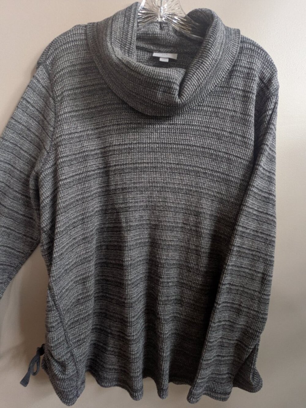 j. jill gray cowl neck side tie ruched marled sweater woman size 2X #834